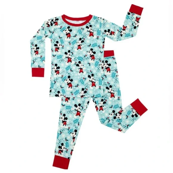 Little Sleepies Disney Mickey Holiday Two-Piece Pajama Set - 12-18m - Picture 1 of 7